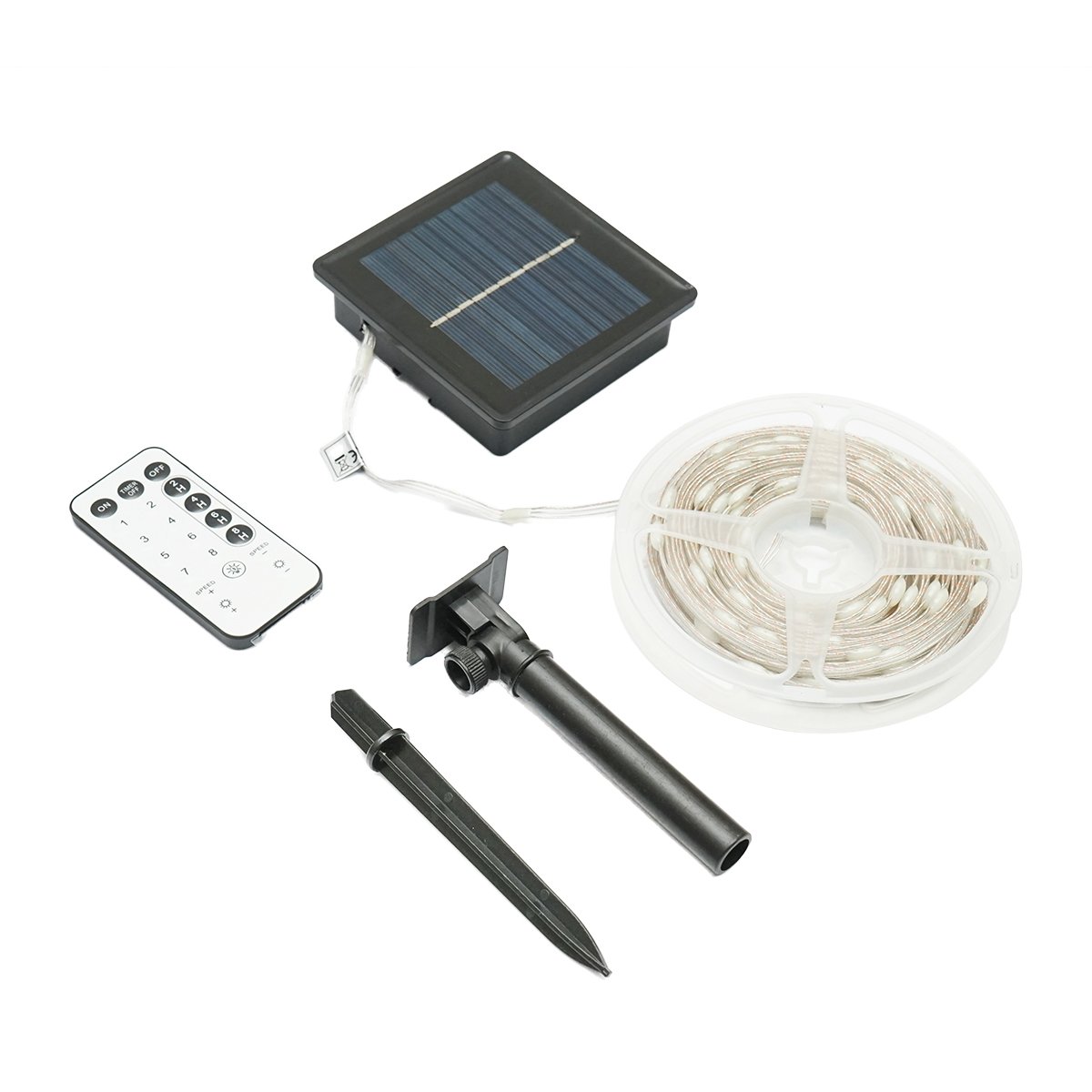 Banda LED cu panou solar 5V, 10m, telecomanda RGB+IC IP65 Breckner Germany